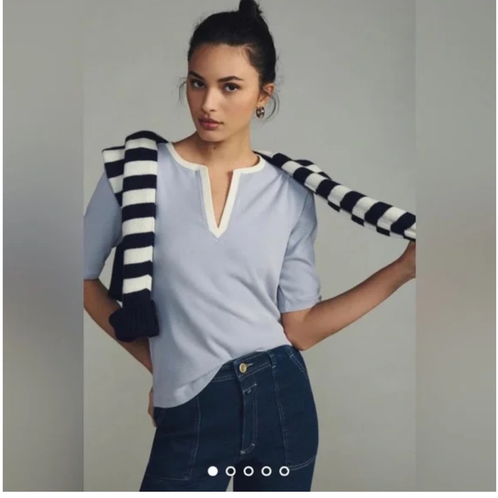 Maeve by Anthropologie Split Neck Top